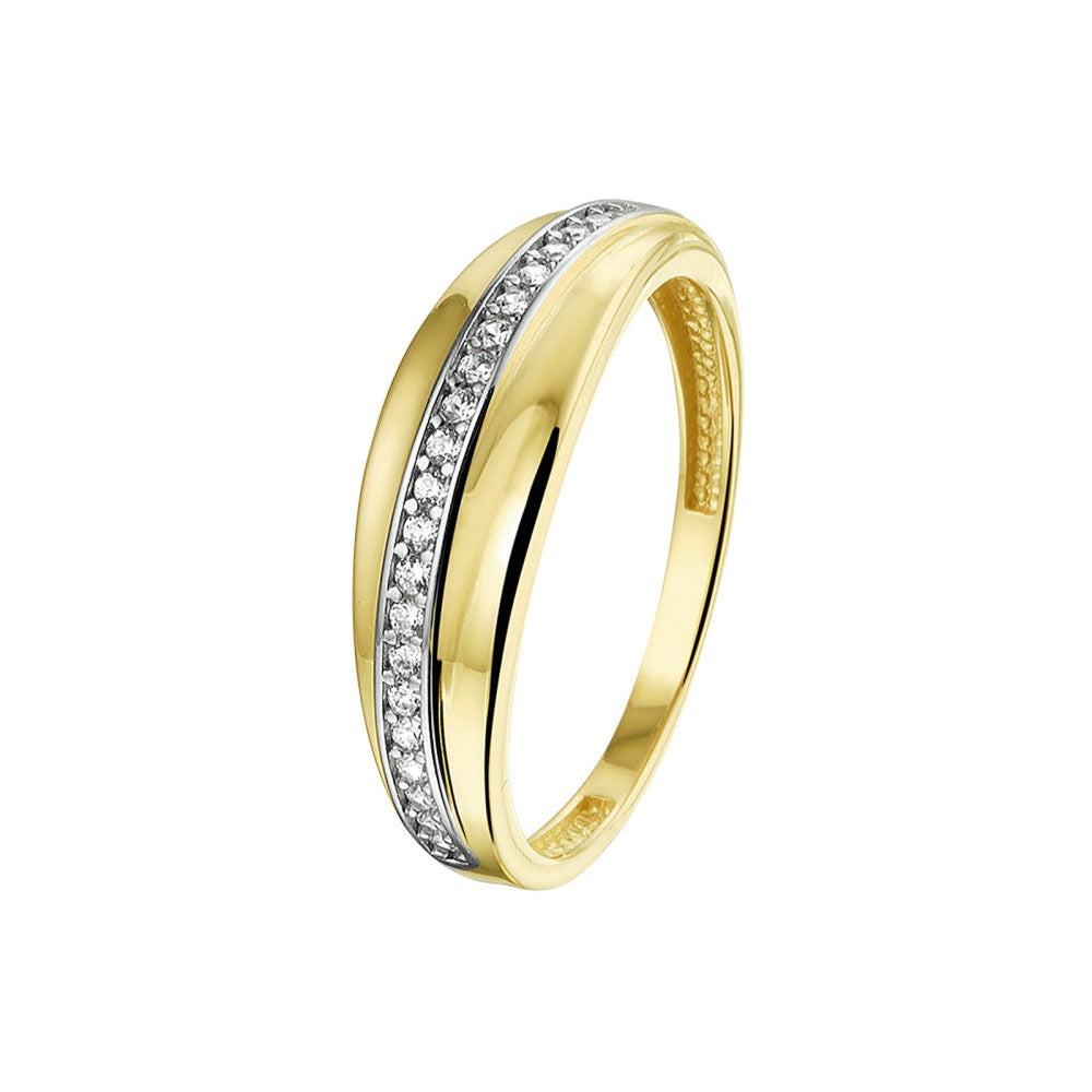 14kt Gullhringur m-zirkonia 6.4mm – GÞ Skartgripir og úr & Gullbúðin