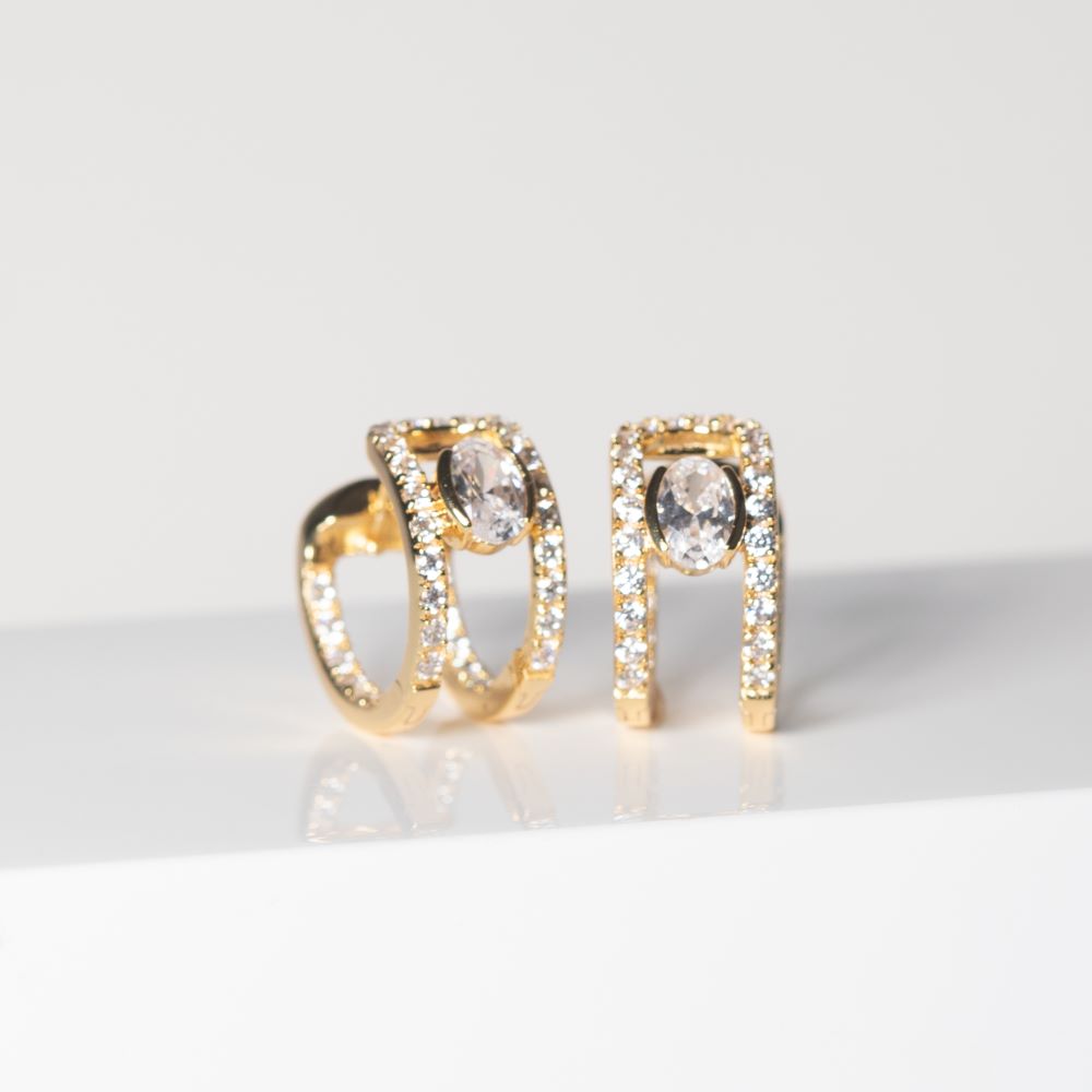 Sif Jakobs - Boucles d'oreilles Ellisse Carezza Creolo or